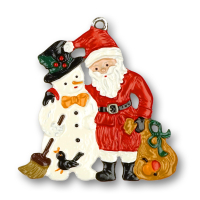 Zinnfigur Schneemann & Weihnachtsmann