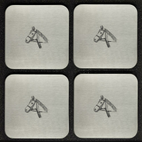 4er-Set Untersetzer "Pferdekopf"