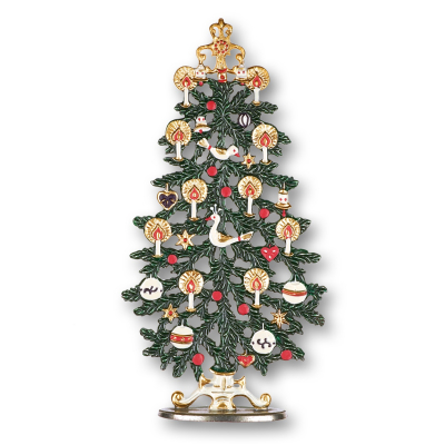 Zinnfigur Tannenbaum mit weißen Kerzen (zum Stellen)