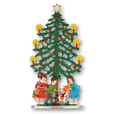 Zinnfigur Weihnachtsbaum mit Kindern (zum Stellen)