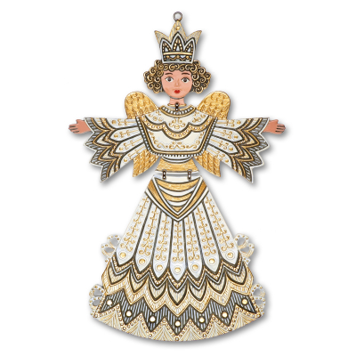 Zinnfigur Weihnachtsengel weiß