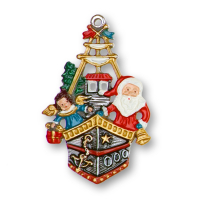 Zinnfigur Weihnachtsmann auf Schiff