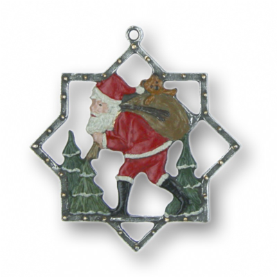 Zinnfigur Weihnachtsmann im Stern