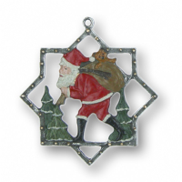 Zinnfigur Weihnachtsmann im Stern