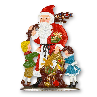 Zinnfigur Weihnachtsmann mit Kindern (zum Stellen)