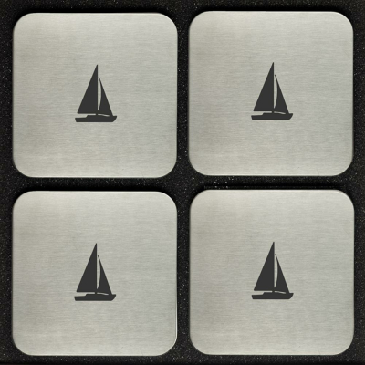 4er-Set Untersetzer "Segelschiff"