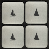 4er-Set Untersetzer "Segelschiff"