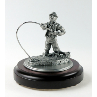Miniatur Angler auf rundem Sockel