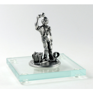 Miniatur Elektriker auf Glassockel