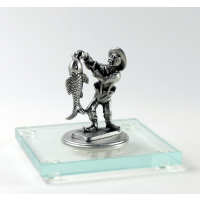 Miniatur Fischer auf Glassockel