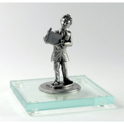 Miniatur Friseur auf Glassockel