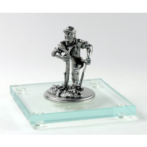 Miniatur Gärtner auf Glassockel