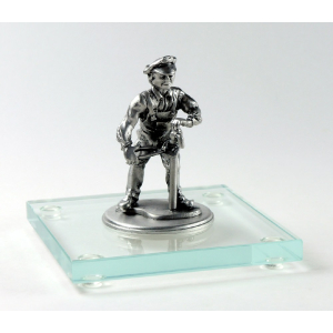 Miniatur Installateur / Klempner auf Glassockel