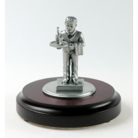 Miniatur Kellner auf rundem Sockel