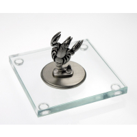 Miniatur Krebs auf Glassockel