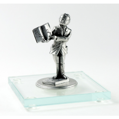 Miniatur Lehrer auf Glassockel