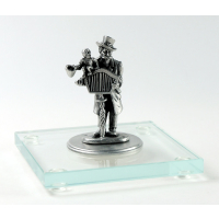Miniatur Leierkastenmann auf Glassockel