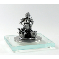 Miniatur Marktfrau auf Glassockel