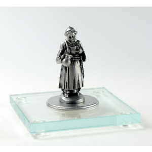 Miniatur Mönch mit Weinkrug auf Glassockel