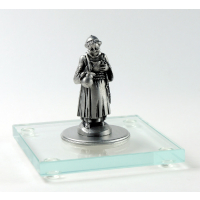 Miniatur Mönch mit Weinkrug auf Glassockel
