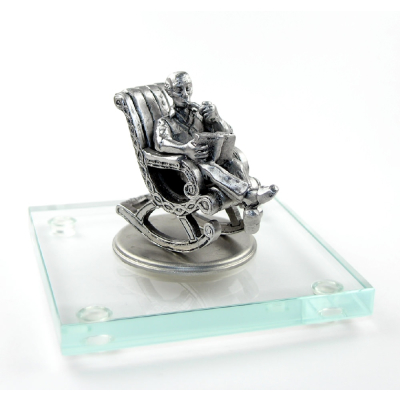 Miniatur Opa auf Glassockel