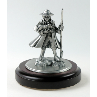 Miniatur Schäfer auf rundem Sockel