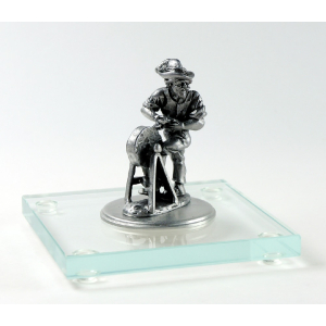 Miniatur Scherenschleifer auf Glassockel