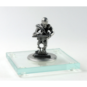 Miniatur Schriftsteller auf Glassockel