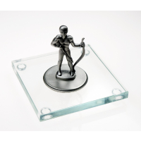 Miniatur Schütze auf Glassockel