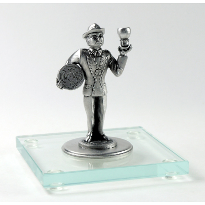 Miniatur Schützenkönig auf Glassockel
