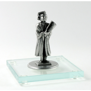 Miniatur Student auf Glassockel