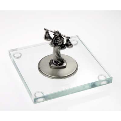 Miniatur Waage auf Glassockel