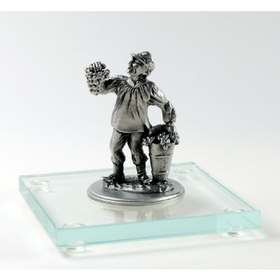 Miniatur Weinbauer auf Glassockel