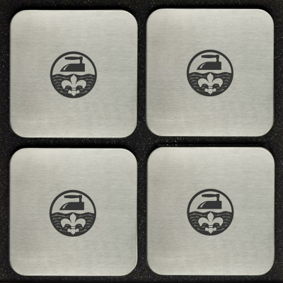 4er-Set Untersetzer "Wäscherei - Büglerei"