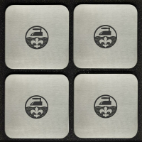 4er-Set Untersetzer "Wäscherei - Büglerei"