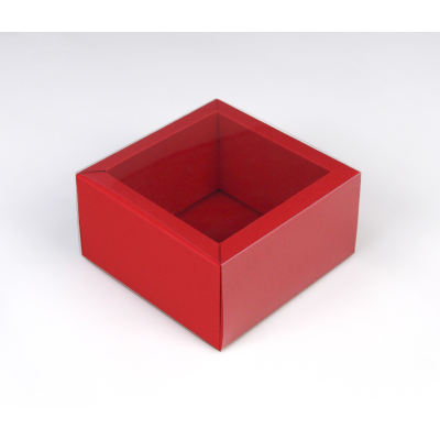 Schiebe-Geschenkverpackung mit Klarsichthülle 03 - 91 x 90 x 60 mm