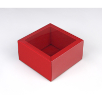 Schiebe-Geschenkverpackung mit Klarsichthülle 03 - 91 x 90 x 60 mm