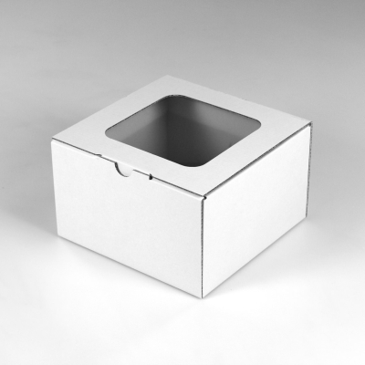Klappdeckel-Verpackung 215 mit Fenster - 160 x 160 x 100 mm