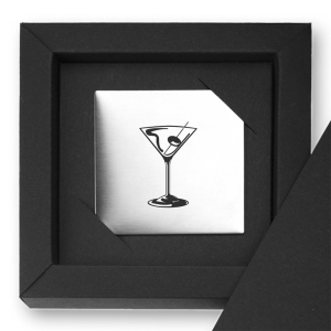 Edelstahl-Magnet "Cocktailglas"