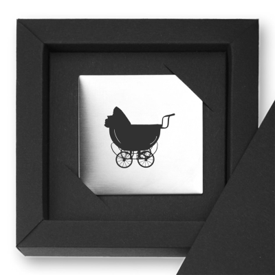 Edelstahl-Magnet Kinderwagen