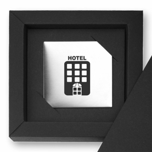 Edelstahl-Magnet "Hotel"