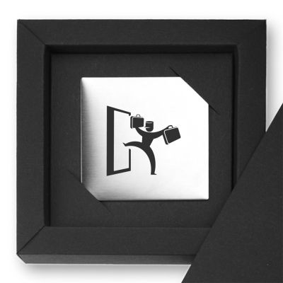 Edelstahl-Magnet "Kofferträger"