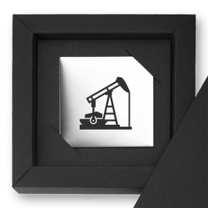 Edelstahl-Magnet "Ölförderung"