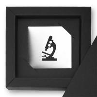 Edelstahl-Magnet "Mikroskop"