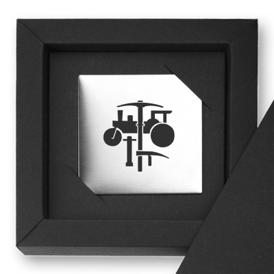 Edelstahl-Magnet "Straßenbauer"