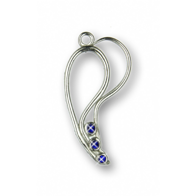 Anhänger -09- Crystal Collection mit 3 Steinen blau