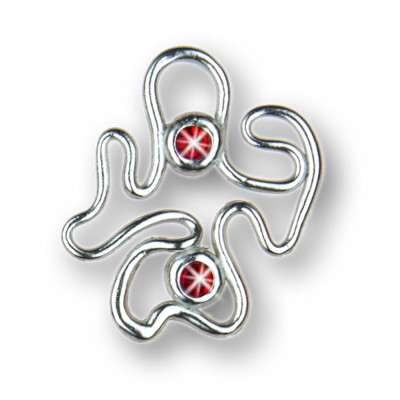 Anhänger -11- Crystal Collection mit 2 Steinen rot