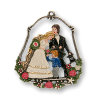 Zinnfigur Hochzeitspaar mit Blumenkind