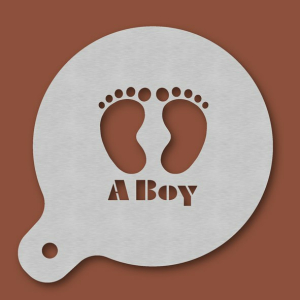 Cappuccino-Schablone Kinderfüße - A Boy
