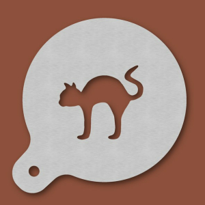 Cappuccino-Schablone Katze mit Buckel